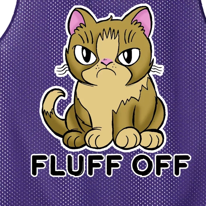 Fluff Off Funny Cat Mesh Reversible Basketball Jersey Tank