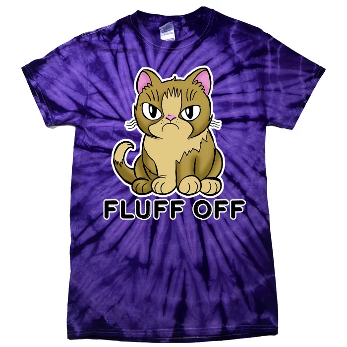 Fluff Off Funny Cat Tie-Dye T-Shirt