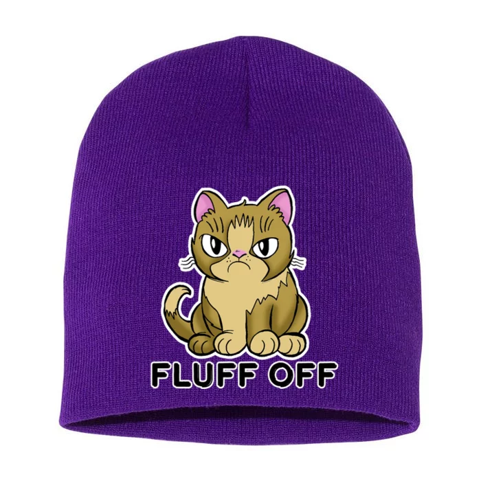 Fluff Off Funny Cat Short Acrylic Beanie