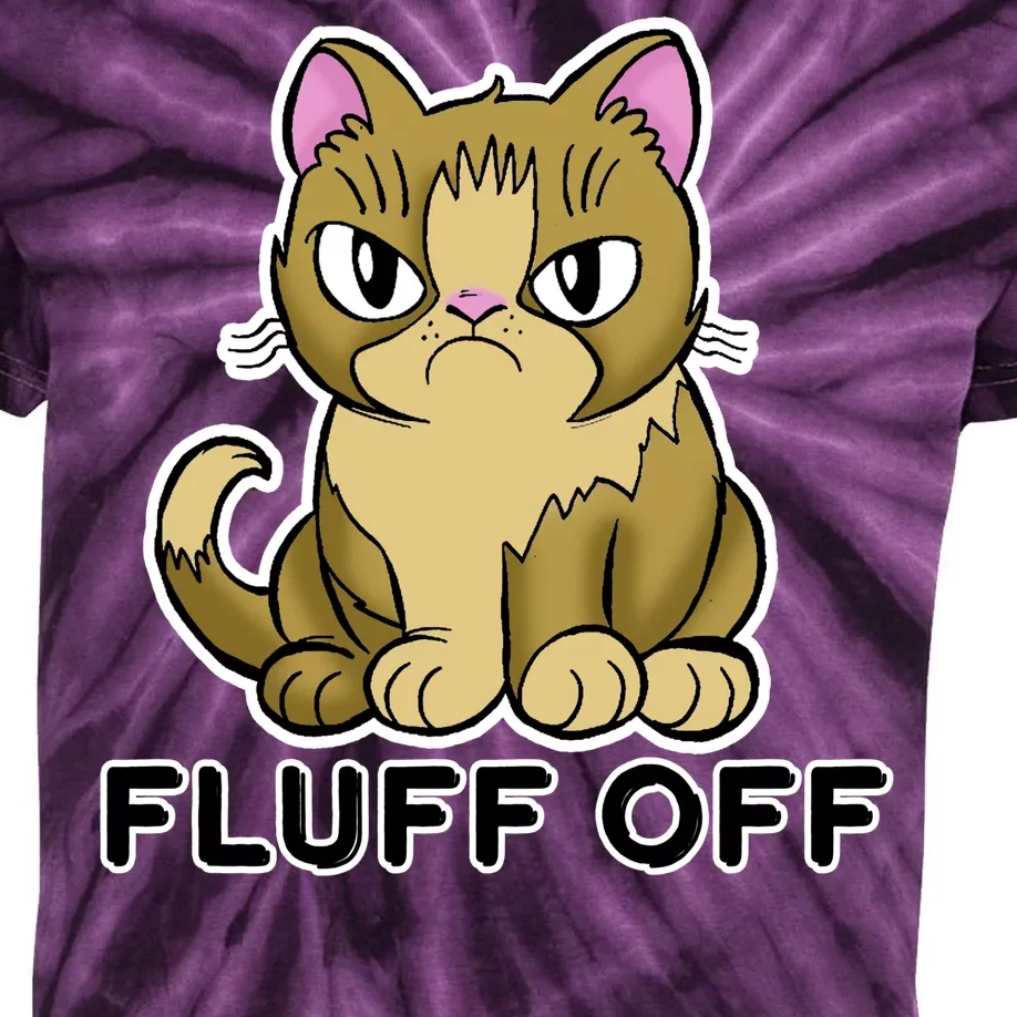 Fluff Off Funny Cat Kids Tie-Dye T-Shirt