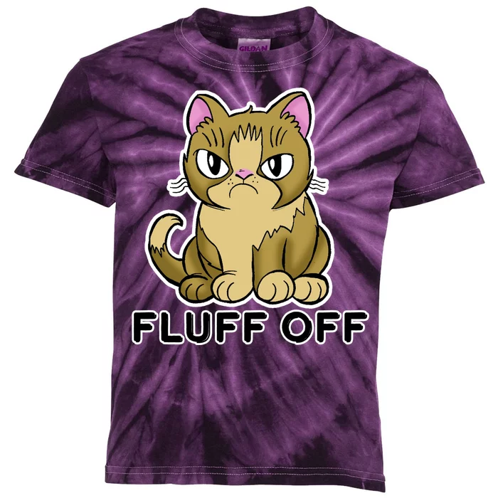 Fluff Off Funny Cat Kids Tie-Dye T-Shirt