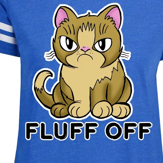 Fluff Off Funny Cat Enza Ladies Jersey Football T-Shirt