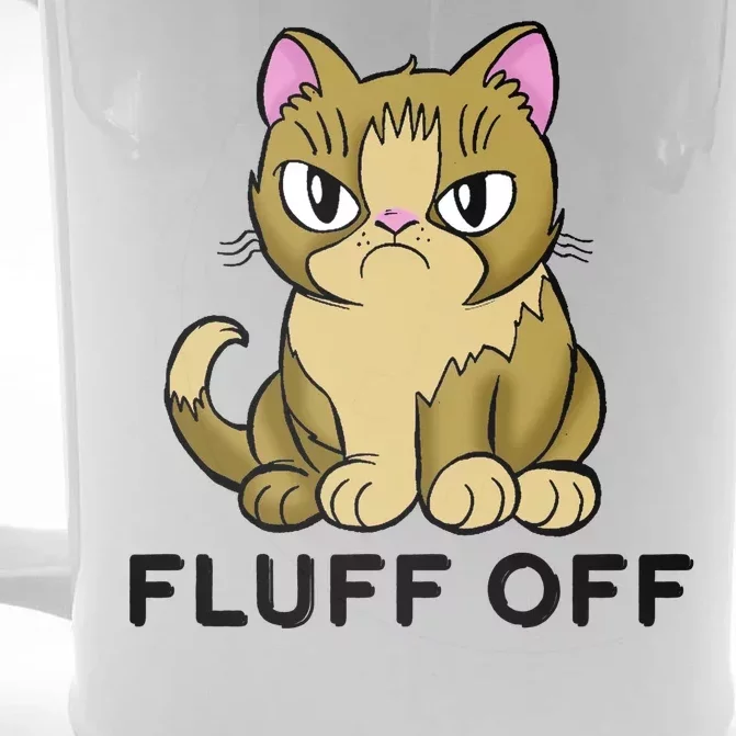 Fluff Off Funny Cat Front & Back Beer Stein