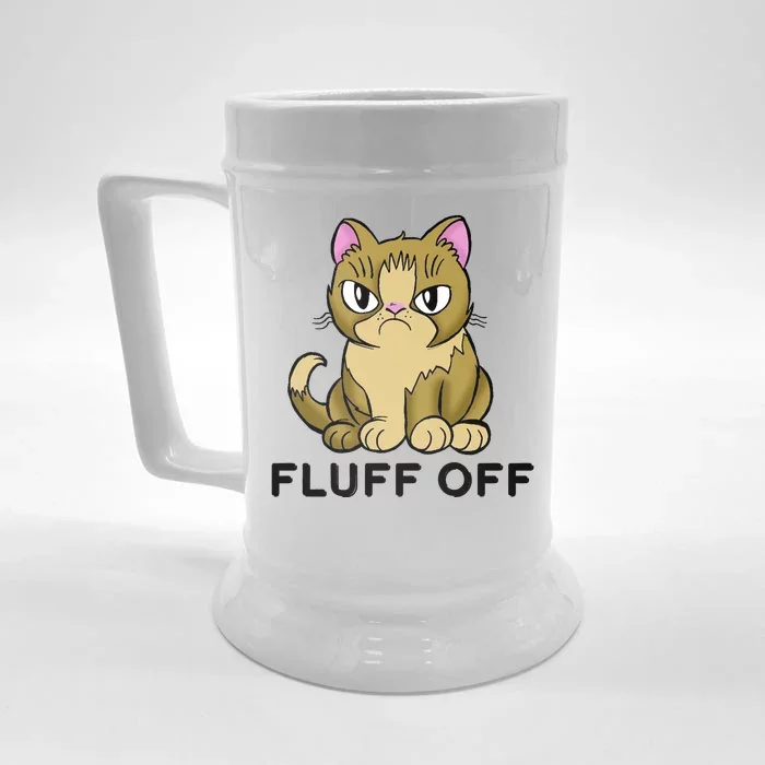 Fluff Off Funny Cat Front & Back Beer Stein