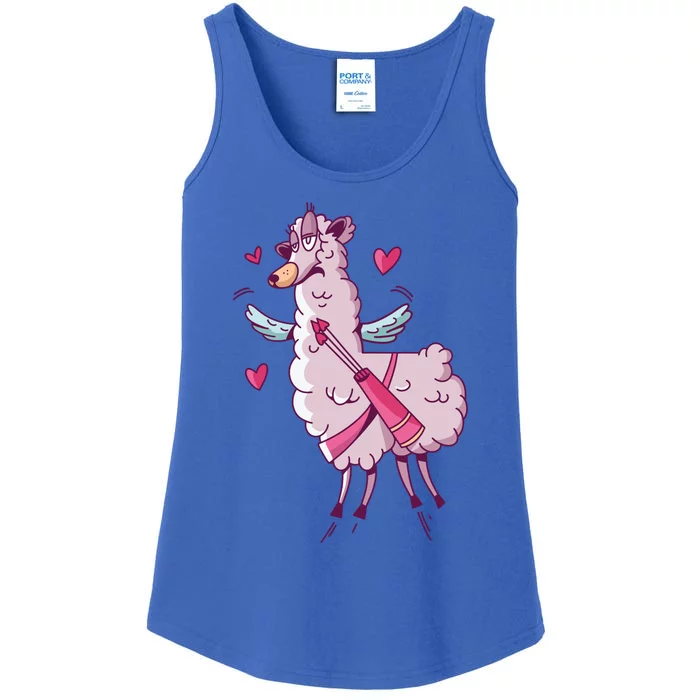 Funny Llama Valentines Day Alpaca Meaningful Gift Ladies Essential Tank