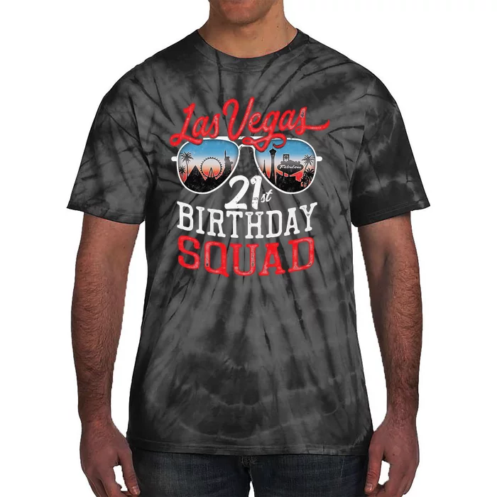 funny Las Vegas 21st Birthday Squad Tie-Dye T-Shirt