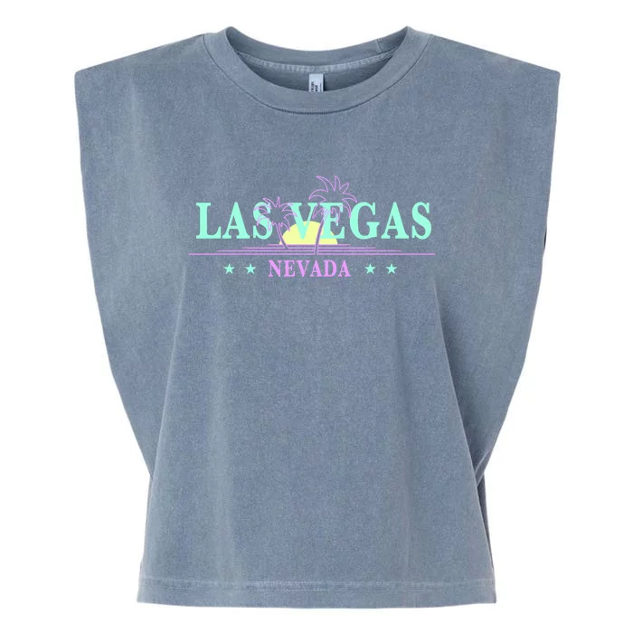 Funny Las Vegas Retro Sunset Palm Trees 1 Garment-Dyed Women's Muscle Tee