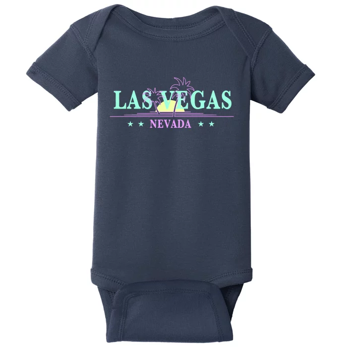 Funny Las Vegas Retro Sunset Palm Trees 1 Baby Bodysuit