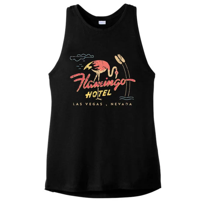 Flamingo Las Vegas Hotel Casino Retro Vintage Ladies Tri-Blend Wicking Tank