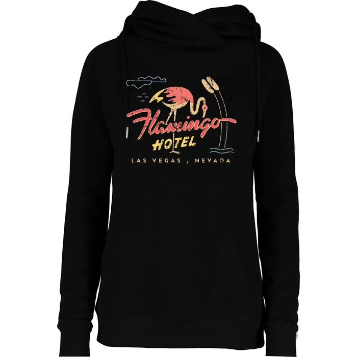 Flamingo Las Vegas Hotel Casino Retro Vintage Womens Funnel Neck Pullover Hood