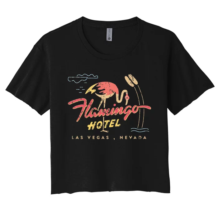 Flamingo Las Vegas Hotel Casino Retro Vintage Women's Crop Top Tee