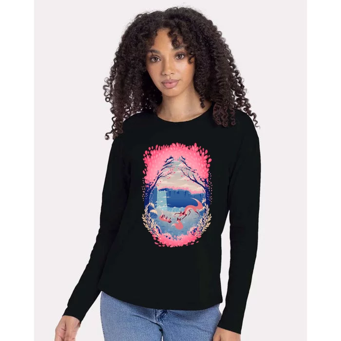 Fox Life View Illustration Womens Cotton Relaxed Long Sleeve T-Shirt