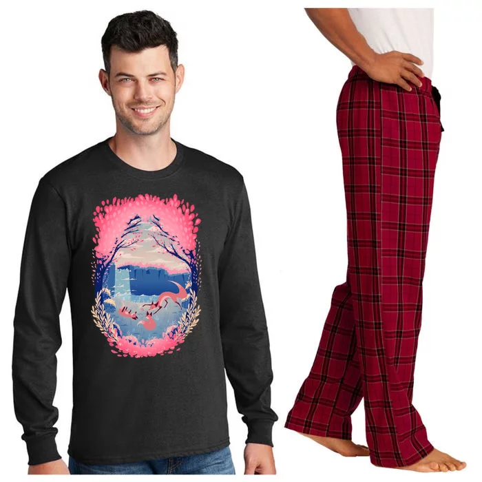 Fox Life View Illustration Long Sleeve Pajama Set