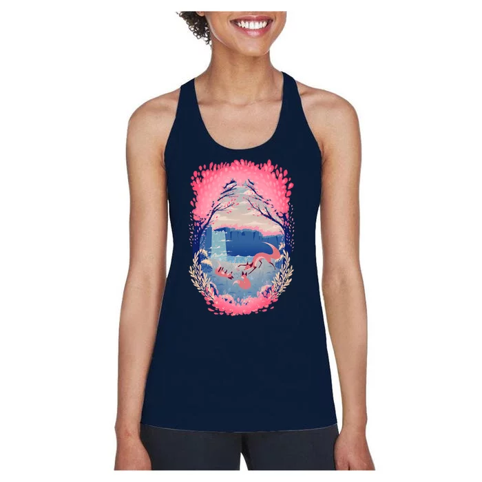 Fox Life View Illustration Women's Racerback Tank