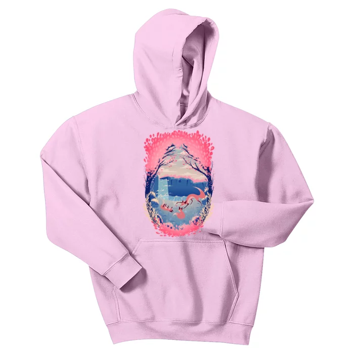 Fox Life View Illustration Kids Hoodie