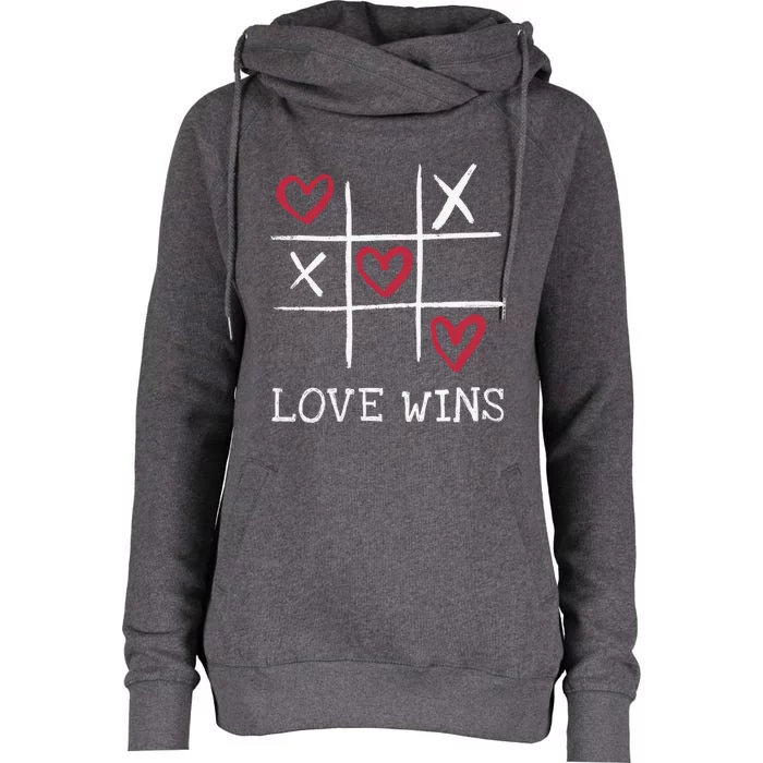 Fun Love Wins Love Always Wins Valentines Day Gift Womens Funnel Neck Pullover Hood