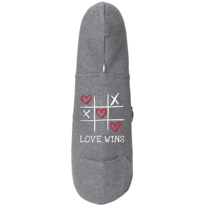 Fun Love Wins Love Always Wins Valentines Day Gift Doggie 3-End Fleece Hoodie