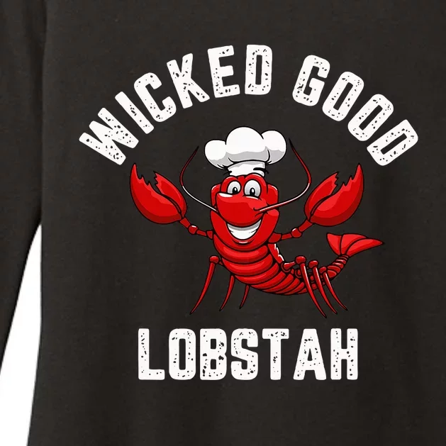 Funny Lobster Wicked Good Lobstah Maine New England Womens CVC Long Sleeve Shirt