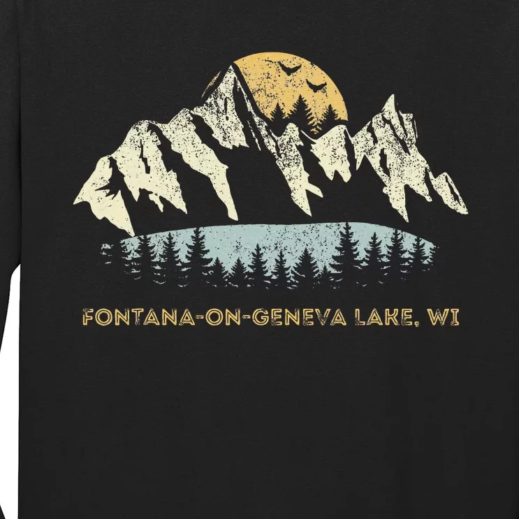 Fontanaongeneva Lake Wisconsin Mountain Sunset Sunrise Long Sleeve Shirt