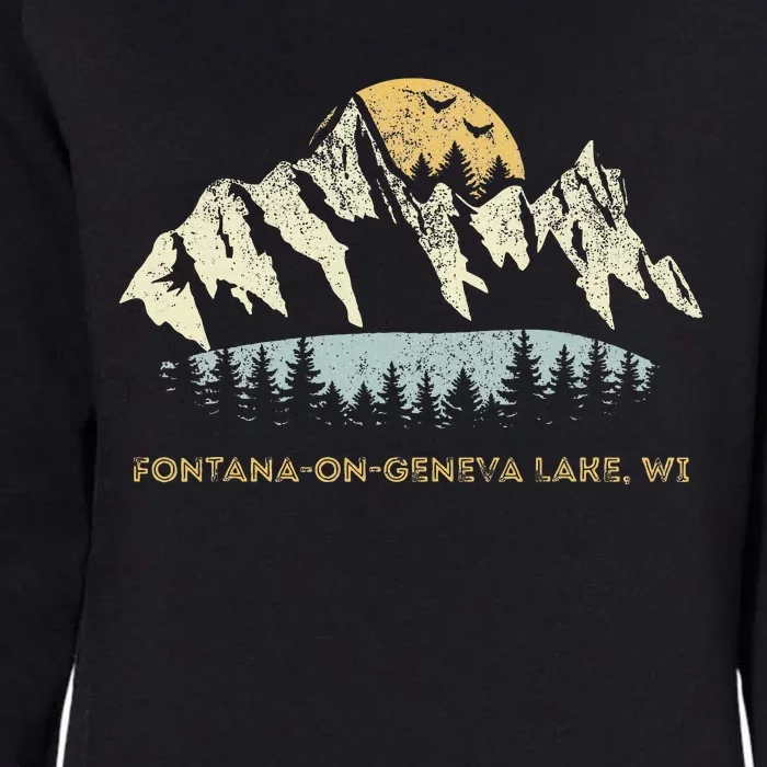 Fontanaongeneva Lake Wisconsin Mountain Sunset Sunrise Womens California Wash Sweatshirt