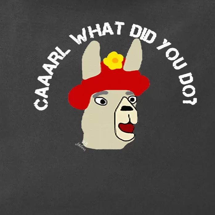 funny llama with hats lama with hat carl what did you do Zip Tote Bag