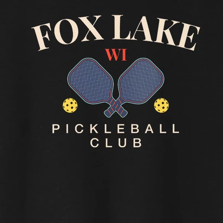 Fox Lake Wi Pickleball Club For Paddle Lovers Women's Crop Top Tee