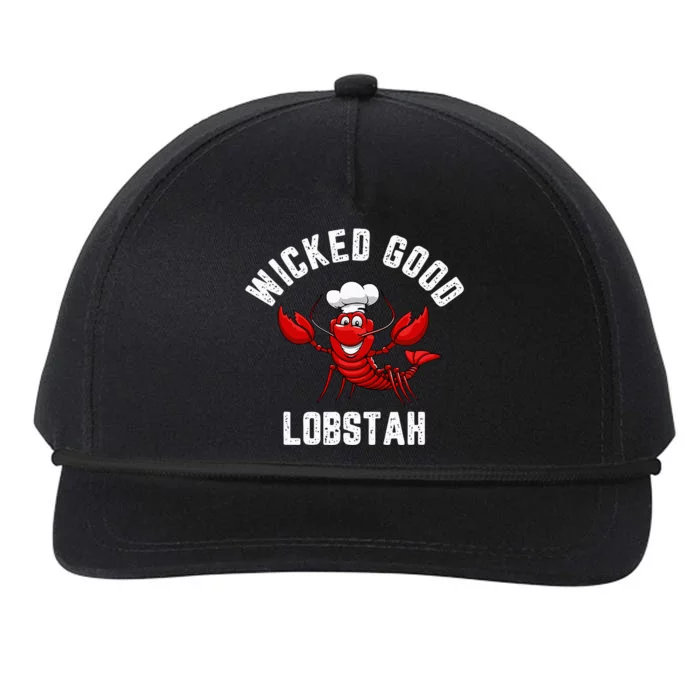 Funny Lobster Wicked Good Lobstah Maine New England Snapback Five-Panel Rope Hat