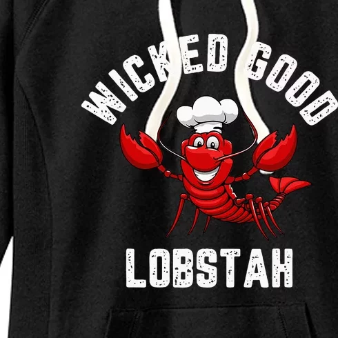 Funny Lobster Wicked Good Lobstah Maine New England Women's Fleece Hoodie