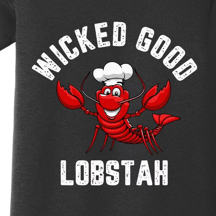 Funny Lobster Wicked Good Lobstah Maine New England Baby Bodysuit