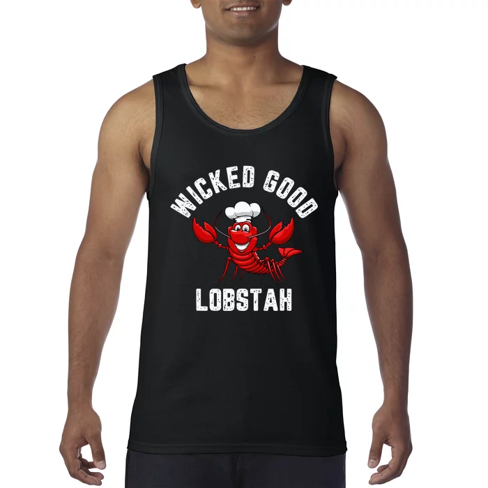 Funny Lobster Wicked Good Lobstah Maine New England Tank Top