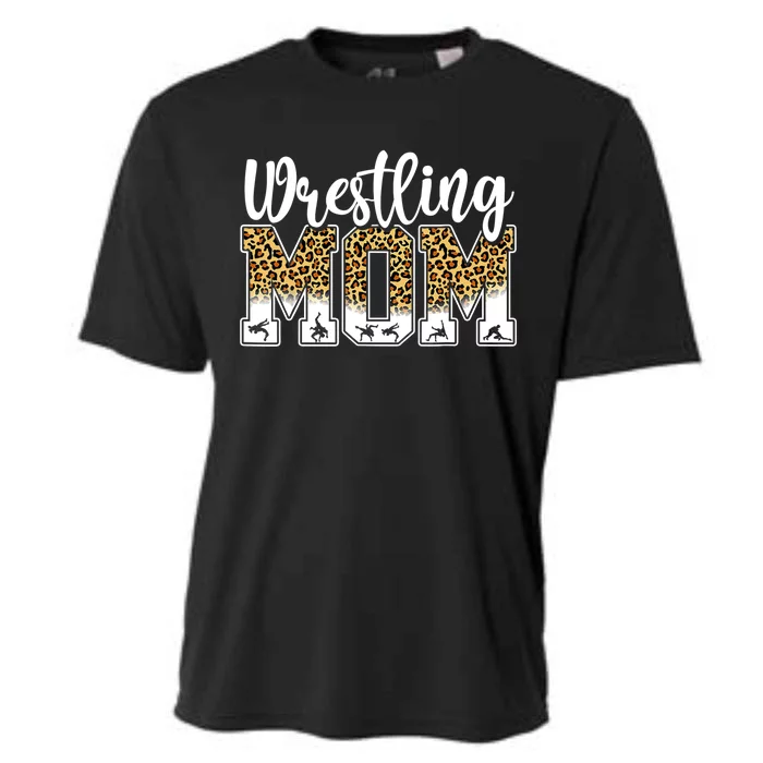 Funny Leopard Wrestling Mom Women Wrestler Mother's Day Cooling Performance Crew T-Shirt