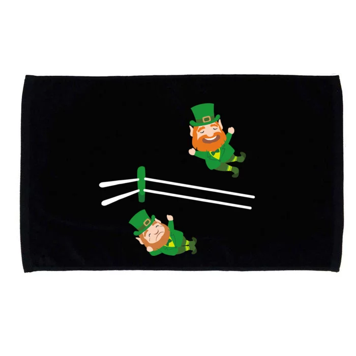 Funny Leprechaun Wrestling St Patricks Day Microfiber Hand Towel