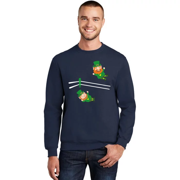 Funny Leprechaun Wrestling St Patricks Day Tall Sweatshirt