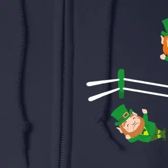 Funny Leprechaun Wrestling St Patricks Day Full Zip Hoodie