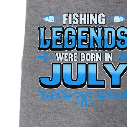 Fishing Legends Were Born In July Month Birthday Fisherman Doggie 3-End Fleece Hoodie