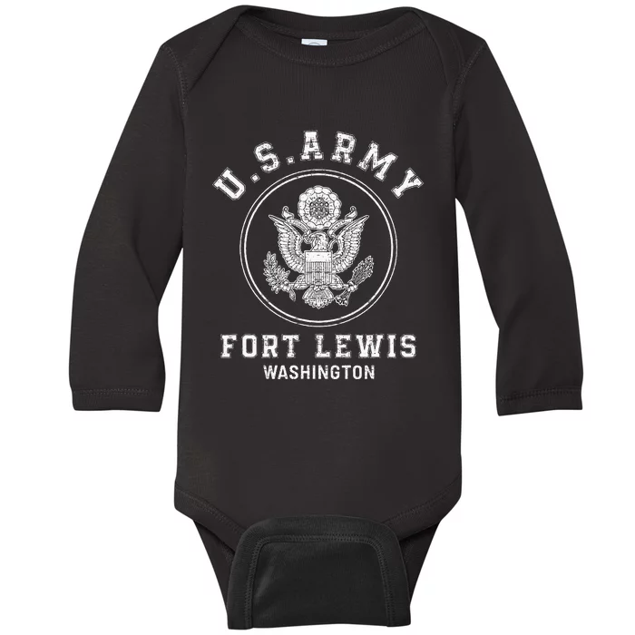 Fort Lewis Washington Army Base Baby Long Sleeve Bodysuit