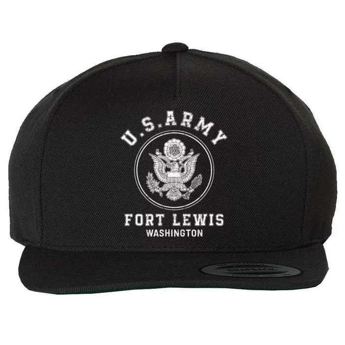 Fort Lewis Washington Army Base Wool Snapback Cap