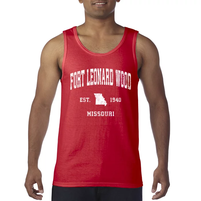 Fort Leonard Wood Missouri Mo Vintage Athletic Tank Top