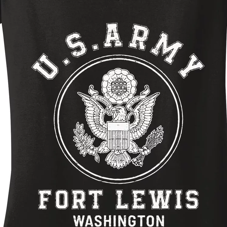 Fort Lewis Washington Army Base Women's V-Neck T-Shirt