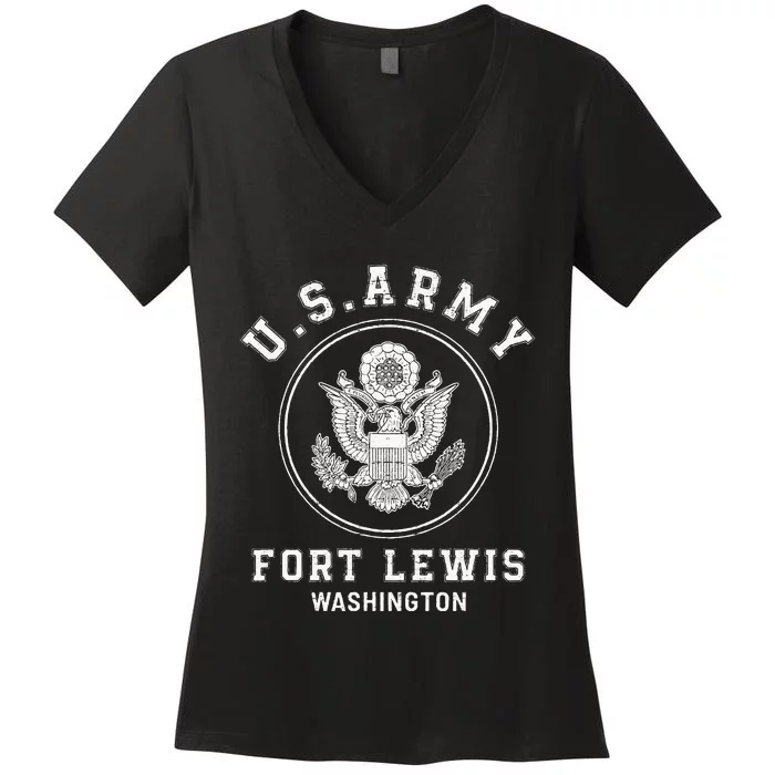 Fort Lewis Washington Army Base Women's V-Neck T-Shirt