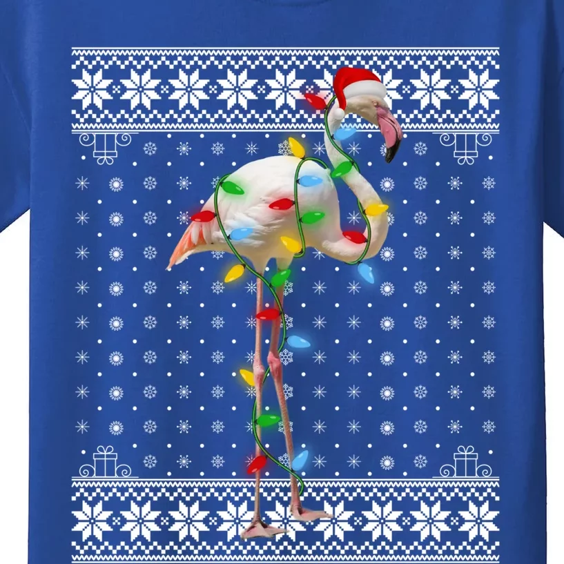 Flamingo Lights Xmas Ugly Sweater Santa Flamingo Christmas Meaningful Gift Kids T-Shirt