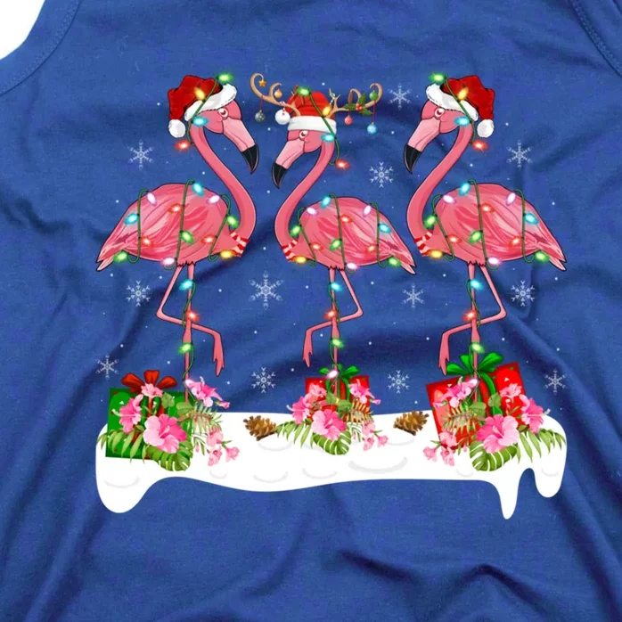 Flamingo Lover Xmas Lighting Santa Pink Flamingos Christmas Gift Tank Top