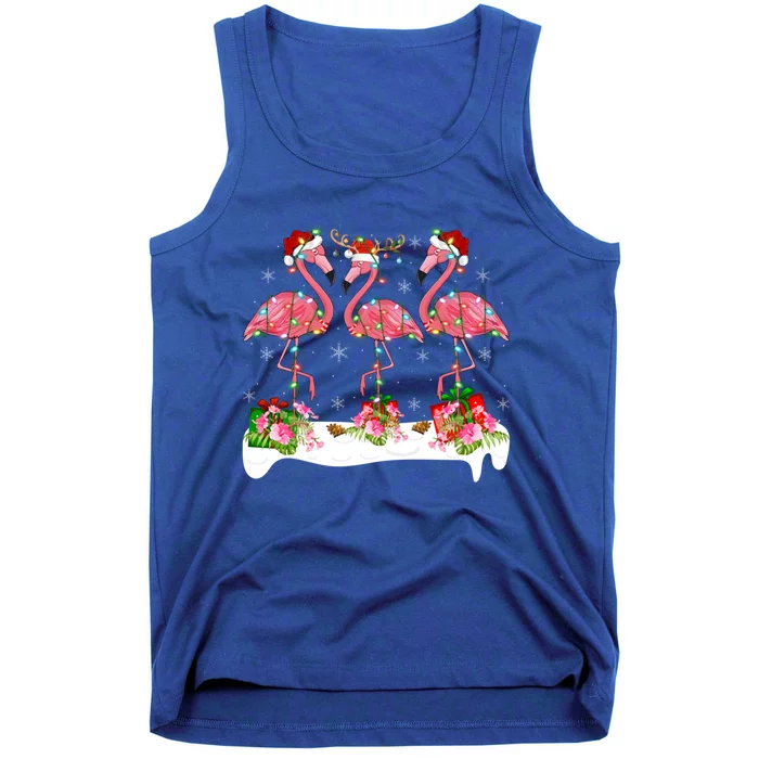 Flamingo Lover Xmas Lighting Santa Pink Flamingos Christmas Gift Tank Top