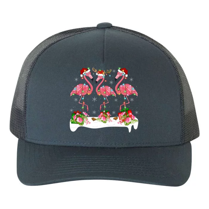 Flamingo Lover Xmas Lighting Santa Pink Flamingos Christmas Gift Yupoong Adult 5-Panel Trucker Hat