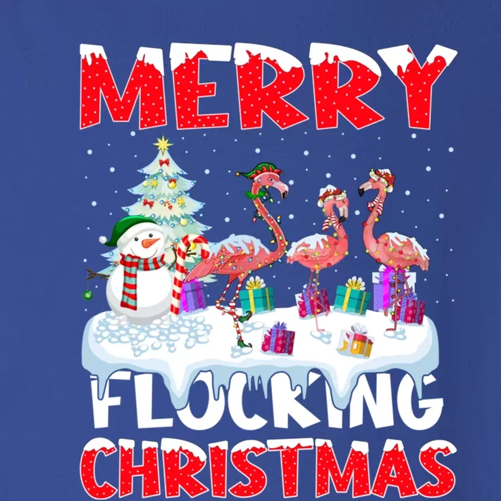 Flamingo Lover Xmas Gift Merry Flocking Christmas Flamingo Funny Gift Toddler Long Sleeve Shirt