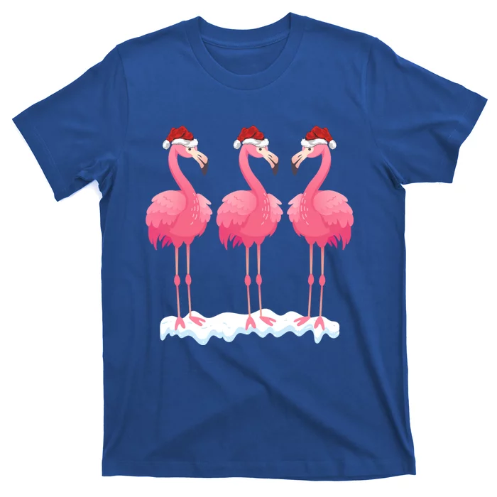 Flamingo Lover Xmas Lighting Santa Pink Flamingos Christmas Gift T-Shirt