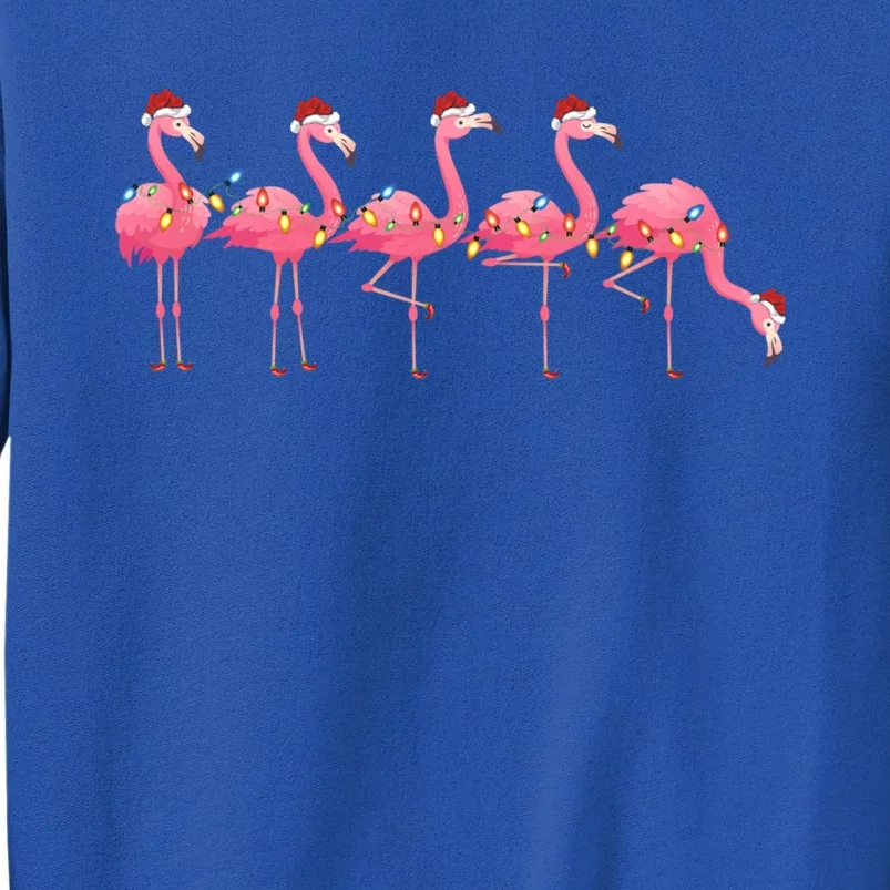 Flamingos Lover Xmas Lighting Santa Pink Flamingo Christmas Gift Tall Sweatshirt