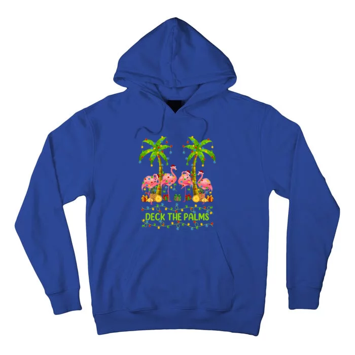 Flamingo Lover Xmas Lights Deck The Palms Flamingo Christmas Great Gift Tall Hoodie