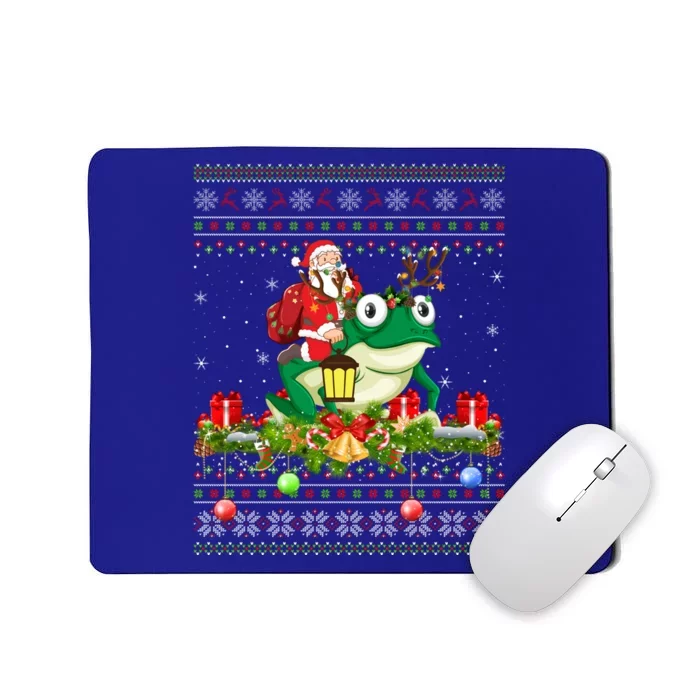 Frogs Lover Xmas Ugly Santa Riding Frog Christmas Great Gift Mousepad