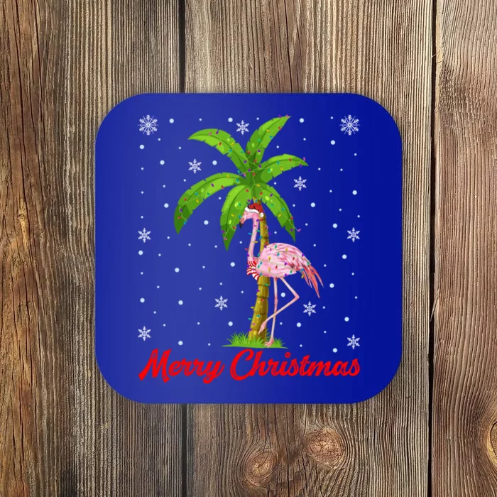 Flamingo Lover Xmas Lighting Santa Merry Christmas Flamingo Gift Coaster